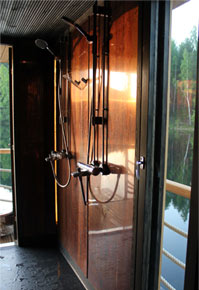 Jalon saunassa käytetään biohajoavia puhdistusaineita, shampoota ja pesunesteitä